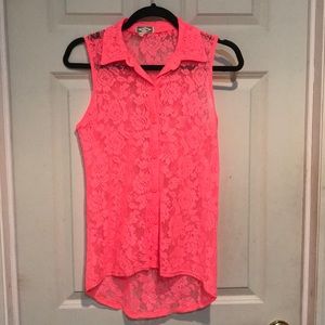 Salmon lace top